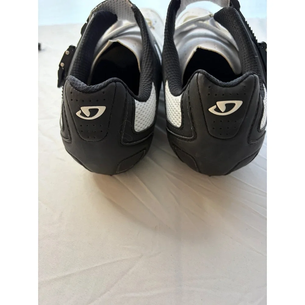 Giro Mens Road Cycling Shoes White Black Ratchet Strap Cleats Size 45 - Picture 4 of 8